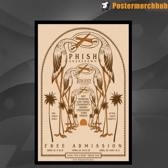 Discover Phish At The Tuscany Resort And Casino Tour 2026 Poster Home Decor, Wall Art