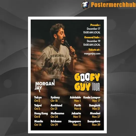 Discover Morgan Jay Goofy Guy Tour 2026 Poster Home Decor, Wall Art, Fan Gift