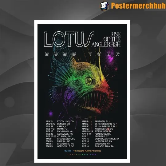 Discover Lotus Rise of the Anglerfish Tour 2026 Poster Home Decor, Wall Art, Fan Gift