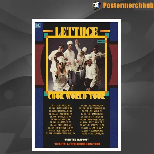 Discover Lettuce Cook World Tour 2026 Poster Home Decor, Wall Art, No Frame, Fan Gift