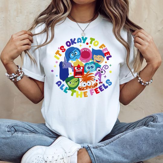Discover It's Okay To Feel All The Feels tshirt: Disney Therapy shirt, Teacher Shirt, Gift for Teacher
