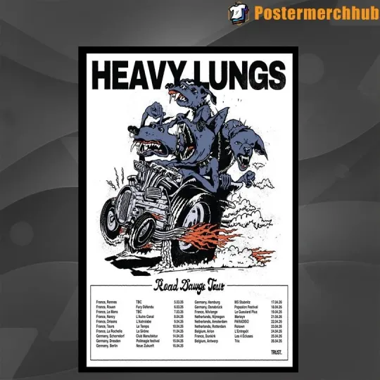 Discover Heavy Lungs Road Dawgs Tour 2026 Poster Limited Home Decor, Wall Art