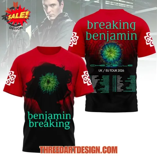 Discover Breaking Benjamin Chevelle UK EU Tour 2026 3D T-Shirt S-5XL