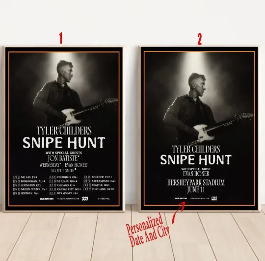 Custom Tyler Childers 2026 Snipe Hunt Tour Poster