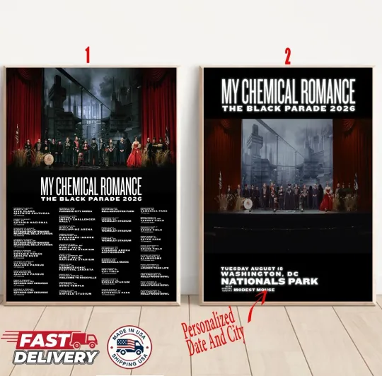 Discover My Chemical Romance The Black Parade Tour 2026 Cities Dates Poster