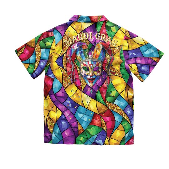Discover Sparkle Mardi Gras Hawaiian Shirt, Mardi Gras Button Down Shirt, Mardi Gras Carnival Shirt, Fat Tuesday Shirt, 3D Hawaiian Mardi Gras Outfit