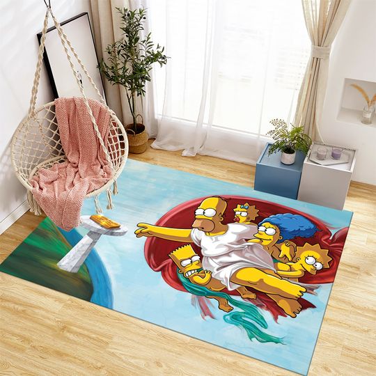 Discover Simpson Rug: Funny Cartoon Movie Rug, Kids Room Decor, Cute Movie Character Rug