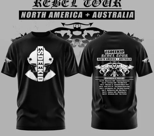 Discover EsDeeKid The Rebel Tour 2026 3D T-Shirt