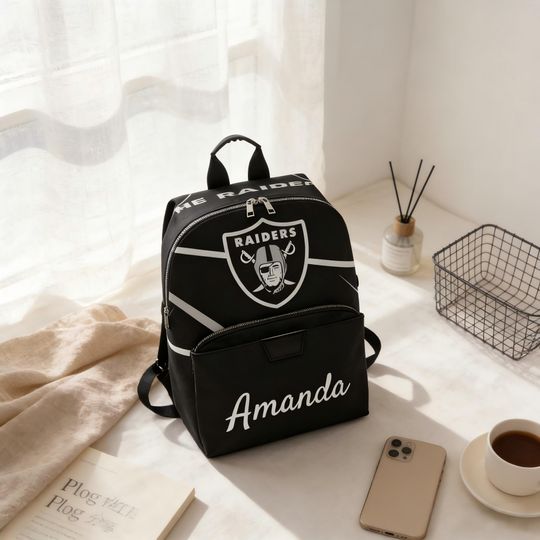 Custom Name Raider Oakland Football Fan Backpack