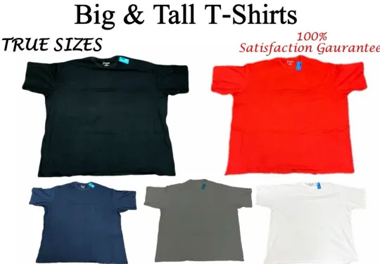 Discover Big Tall T-Shirts - Casual TRUE SIZE Heavyweight Oversize Comfort Shirt Tees