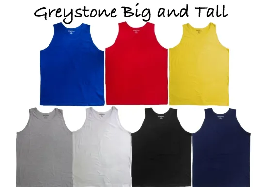 Discover Greystone BIG and TALL Sleeveless Tank Top Wife Beater A-Shirt 4X 5X 6X 7X 8X