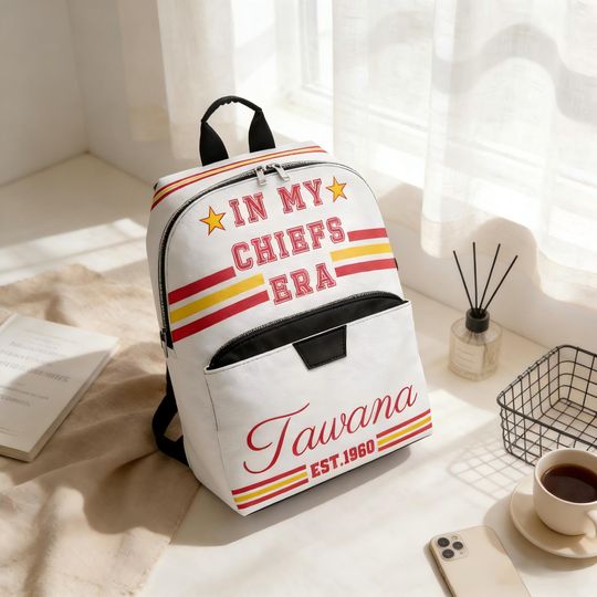 Custom Name Kansas City Football Backpack, Personalized Chief Backpack for Game Day Style