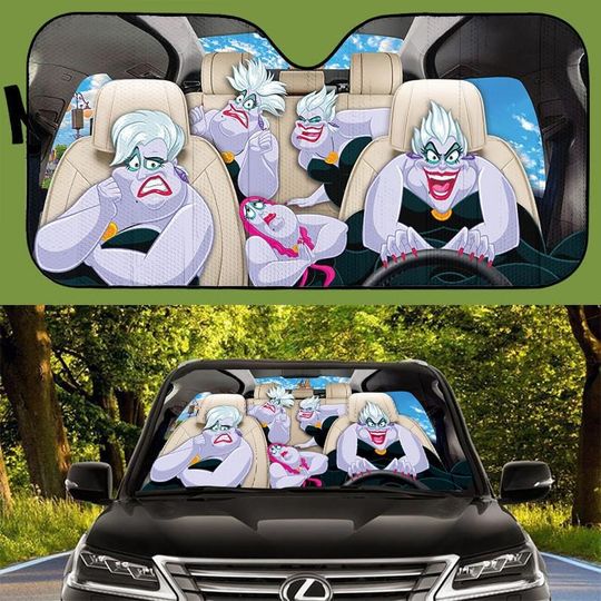 Ursula Car Sunshade, Funny Ursula Car Shade, Disney Villains Sunshade, Bad Witches Auto Sunshade, Ursula Gift, Little Mermaid Sunshade