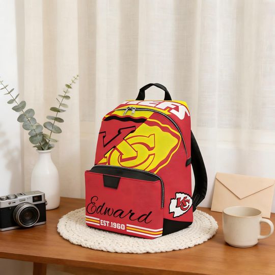 Personalized Name Kansas City Football Inspired Bag, Stylish Fan Gift for Everyday Use