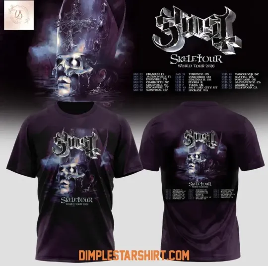 Ghost Band Skeletour World Tour 2026 3D T-shirt
