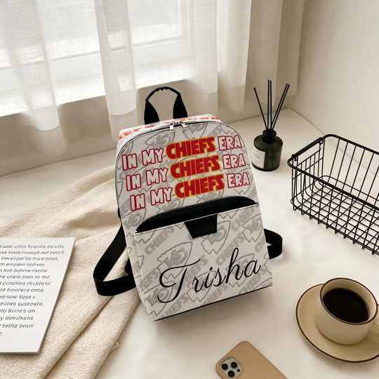 Custom Name Kansas City Football Inspired Backpack