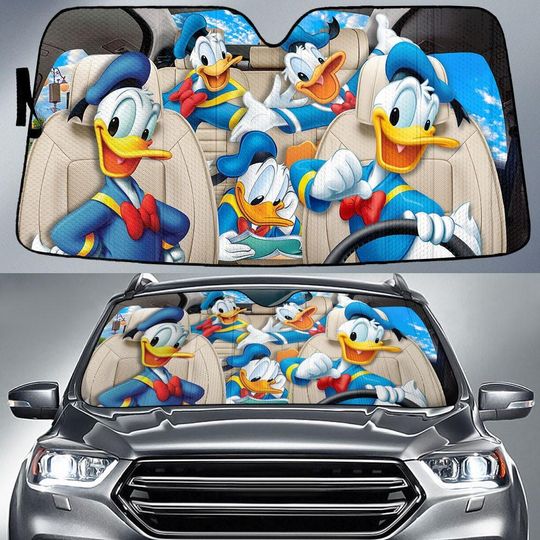 Discover Halloween Donald Duck Car Sunshade, Disney Duck Sunshade, Donald Duck Auto Sunshade, Car Windshield Cover, Sun Shade For Car