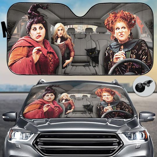 Discover Hocus Pocus Car Sunshade, Halloween Movie Sunshade, Sanderson Sisters Auto Sunshade, Car Windshield Cover, Sun Shade For Car, Mom Gift