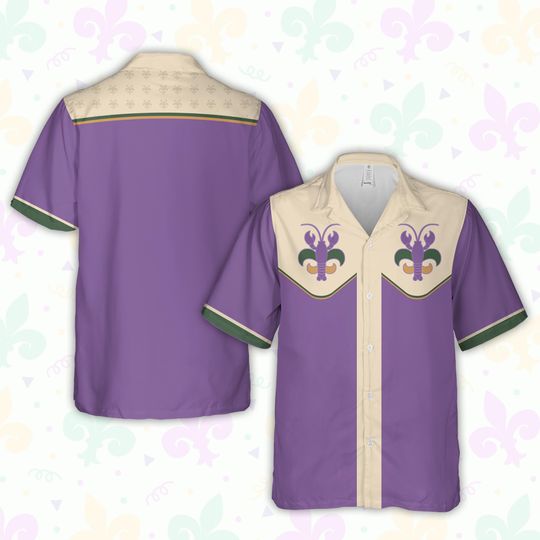 Discover Happy Mardi Gras Hawaiian Shirt For Men Women, Mardi Gras Crawfish Fleur De Lis Button Up Shirt, Mardi Gras Carnival Shirt, Louisiana Shirt