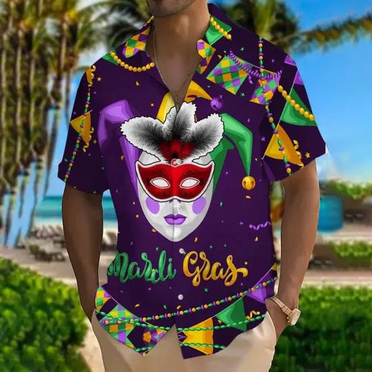 Discover Mens Mardi Gras Graphic Print Party And Vacation Shirt
