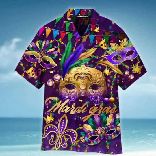 Discover Happy Mardi Gras Hawaiian Shirt And Short