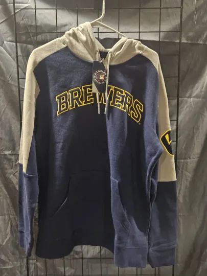 Discover New Majestic MLB Milwaukee Brewers Hoodie Pullover W/ Tag Size Large Men’s