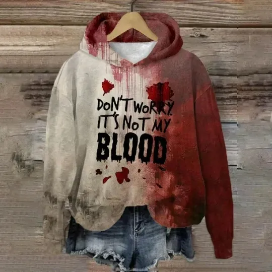 Discover Bloody Halloween Theme Hoodie – 3D All Over Print Horror Pullover