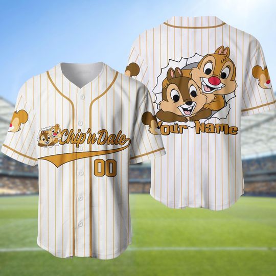 Discover Personalize Chip And Dale Jersey Shirt, Disney Character Shirt, Custom Kids, Adult Disney Baseball Jersey Outfits, Chip And Dale Shirt