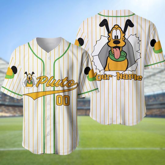 Discover Pluto Baseball Jersey, Custom Pluto Dog Jersey, Pluto Jersey Shirt, Disney Pluto Baseball Shirt, Pluto Dog Shirt, Pluto Lover Gift