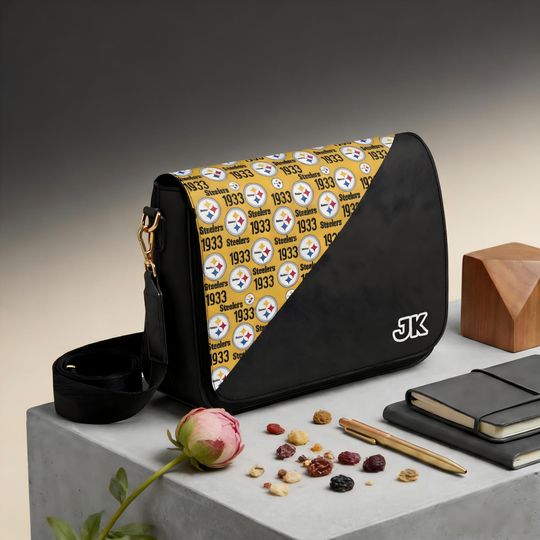 Discover Personalized Steeler Messenger Bag for Fans, Custom Name Crossbody Bag, Football Lover Gift, Steeler Fan Shoulder Bag