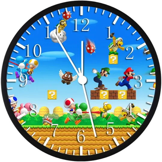 Super Mario Luigi Wall Clock