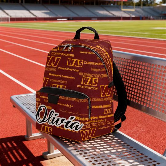 Discover Custom Name Football Fan Backpack, Personalized PU Leather Bag Gift for Football Supporters Sports Fans