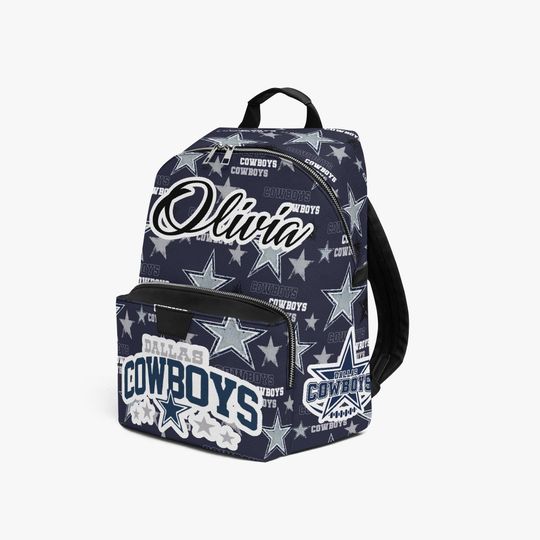 Discover Personalised Name  PU Leather Backpack, Custom Football Fan Gift, Gift For Rave Fan, Christmas Gift