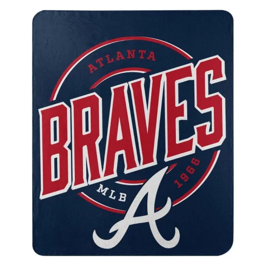 Discover Atlanta Braves 50x60 Campaign Design Fleece Throw Blanket [NEW] Fleece