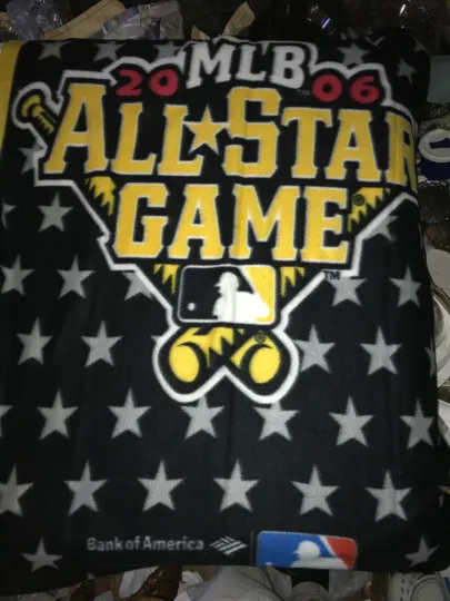 RARE Vintage PITTSBURGH PIRATE 2006 All Star Game FLEECE Throw BLANKET 62x46