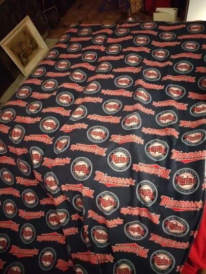 Discover 106 " X 65 " Of Minnesota Twins Fabric . It's Fleece Blanket Material.