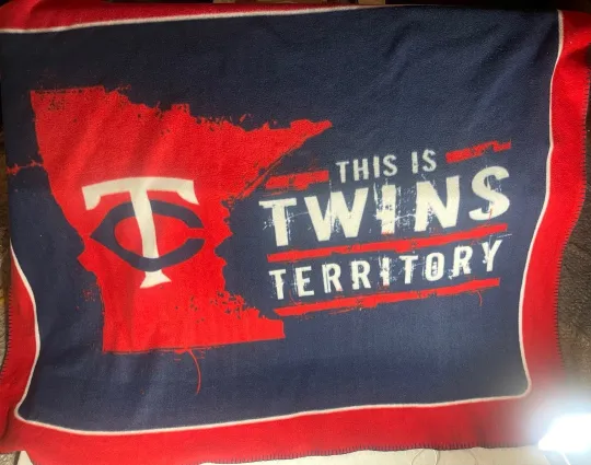 Discover Minnesota Twins  Fleece Throw Blanket 54" x 44" Stadium Blanket Navy/red/white
