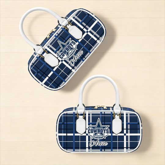 Custom Name Football Inspired PU Handle Bag, Personalized Womens Crossbody & Tote Purse, Stylish Fan Gift