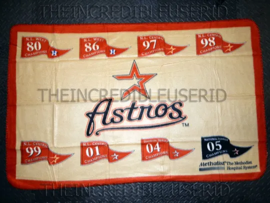 Houston Astros 50th Anniversary Fleece Blanket 2012  Banner RARE BASEBALL WOW