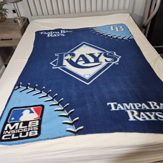 Discover Tampa Bay Rays Throw Blanket Blue 63x48 MLB Baseball Insiders Club Fleece