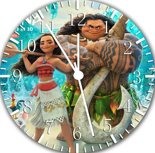 Discover Disney Moana Frameless Borderless Wall Clock Nice For Gifts or Decor