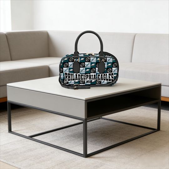 Custom Name Football Fan Handle Bag, Personalized PU Leather Crossbody, Handbag Gift for Game Day Style