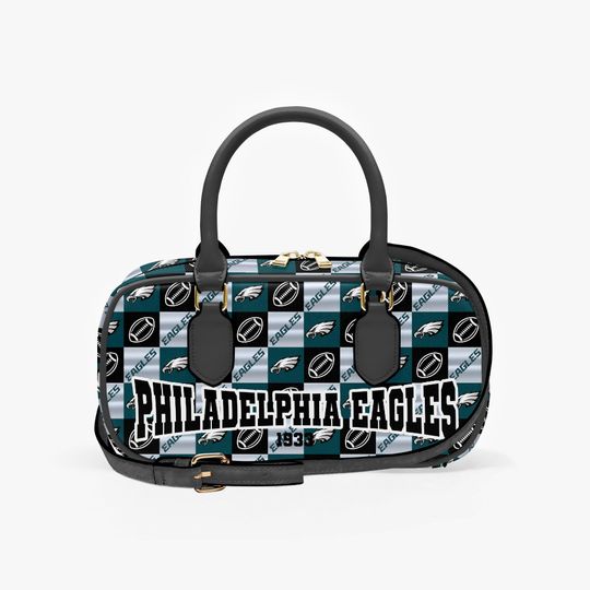 Personalized Name PU Leather Handle & Crossbody Bag, Football Fan Gift for Women, Philly Inspired Custom Purse