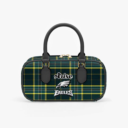 Custom Name Football Fan Handle Bag, Personalized PU Leather Crossbody for Football Supporters, Stylish Game Day Purse