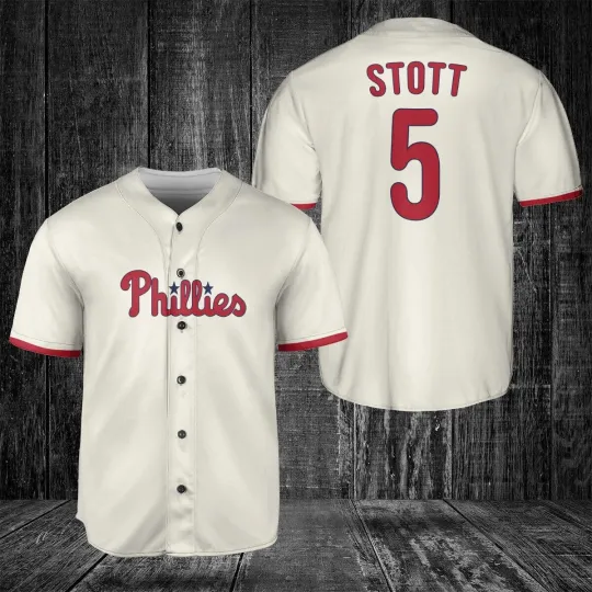 Discover Personalized Bryson Stott No.5 Phillies 3D Baseball Jersey Fan Made Size S-5XL