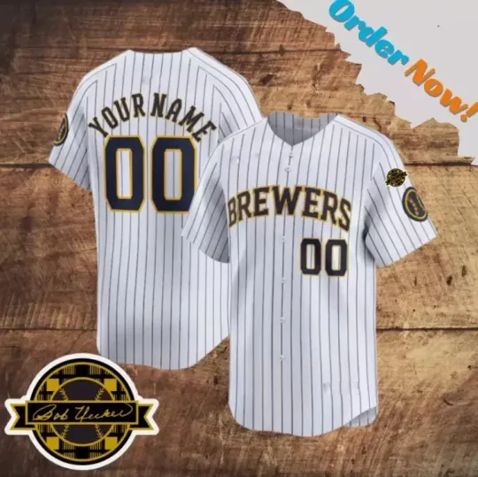Discover Custom Brewers Blue Bob Uecker Baseball Jersey men And Women S-5XL GO242