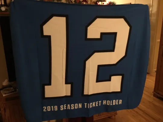 2019 Seattle Seahawks Season Ticket Holder "12" Fleece Blanket in Box NEW 5'x5'