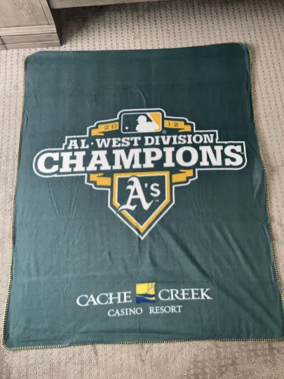 Discover NEW Oakland Athletics A's 2012 AL West Champions Blanket SGA Fleece 47 x 58