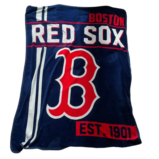 Boston Red Sox Fleece Throw Blanket Red White Blue u