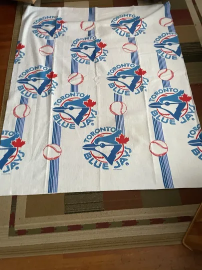 Discover Vintage 1992 Toronto Blue Jays Fleece Blanket Marlmac 88 X 72